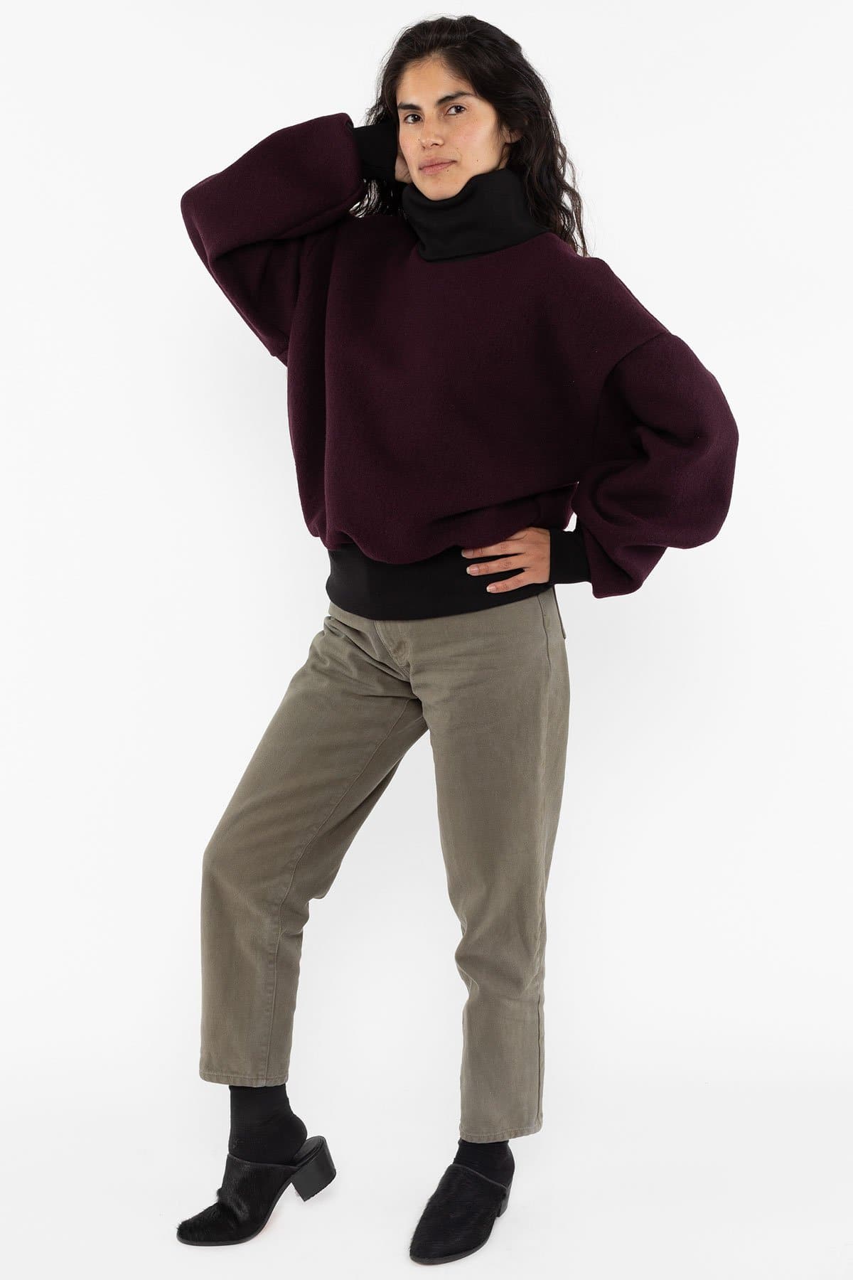 RWHR313 - Turtleneck Sweater with Heavy Cotton Rib