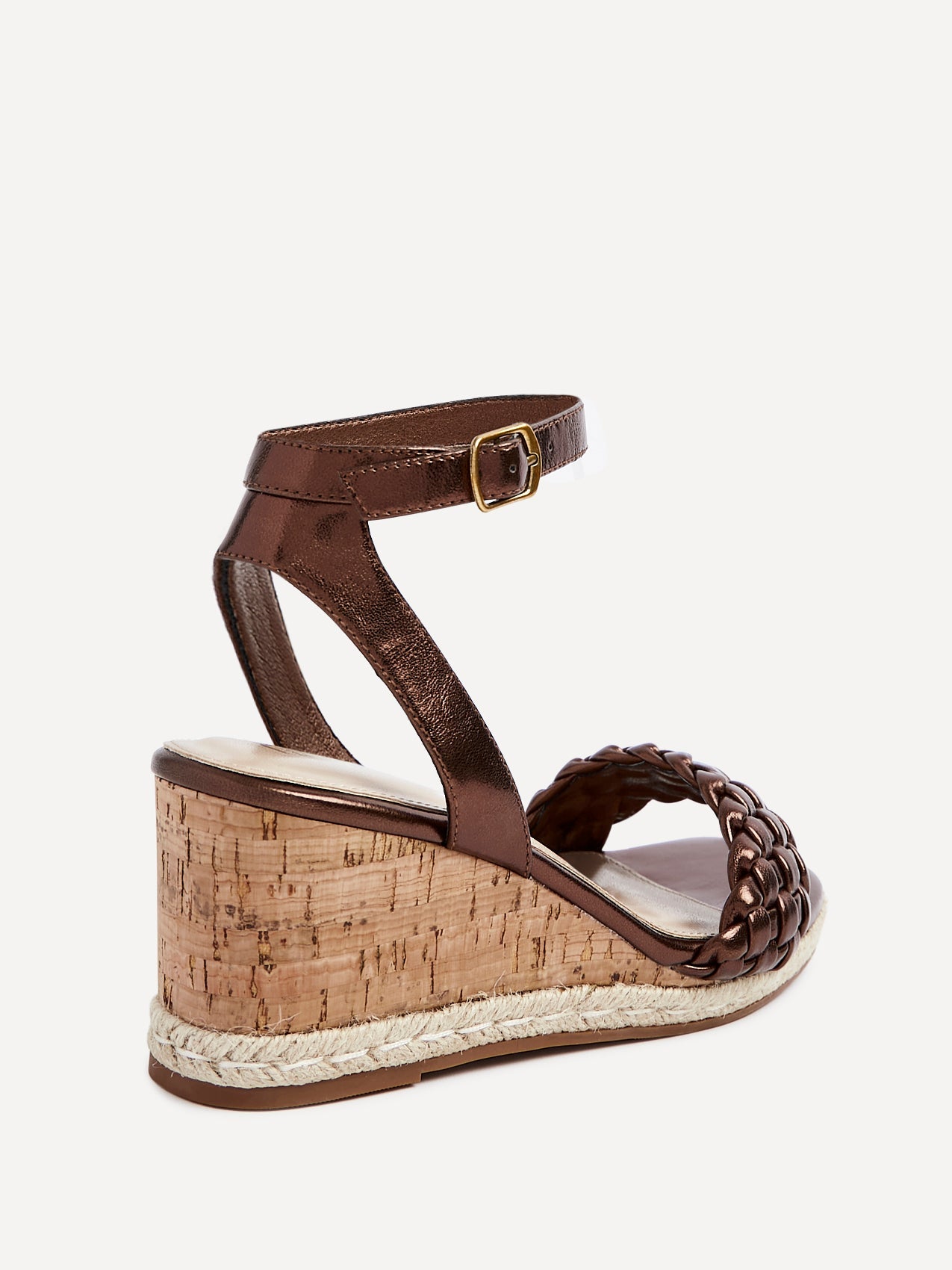 Regan Bronze Faux Leather Wedge Sandals