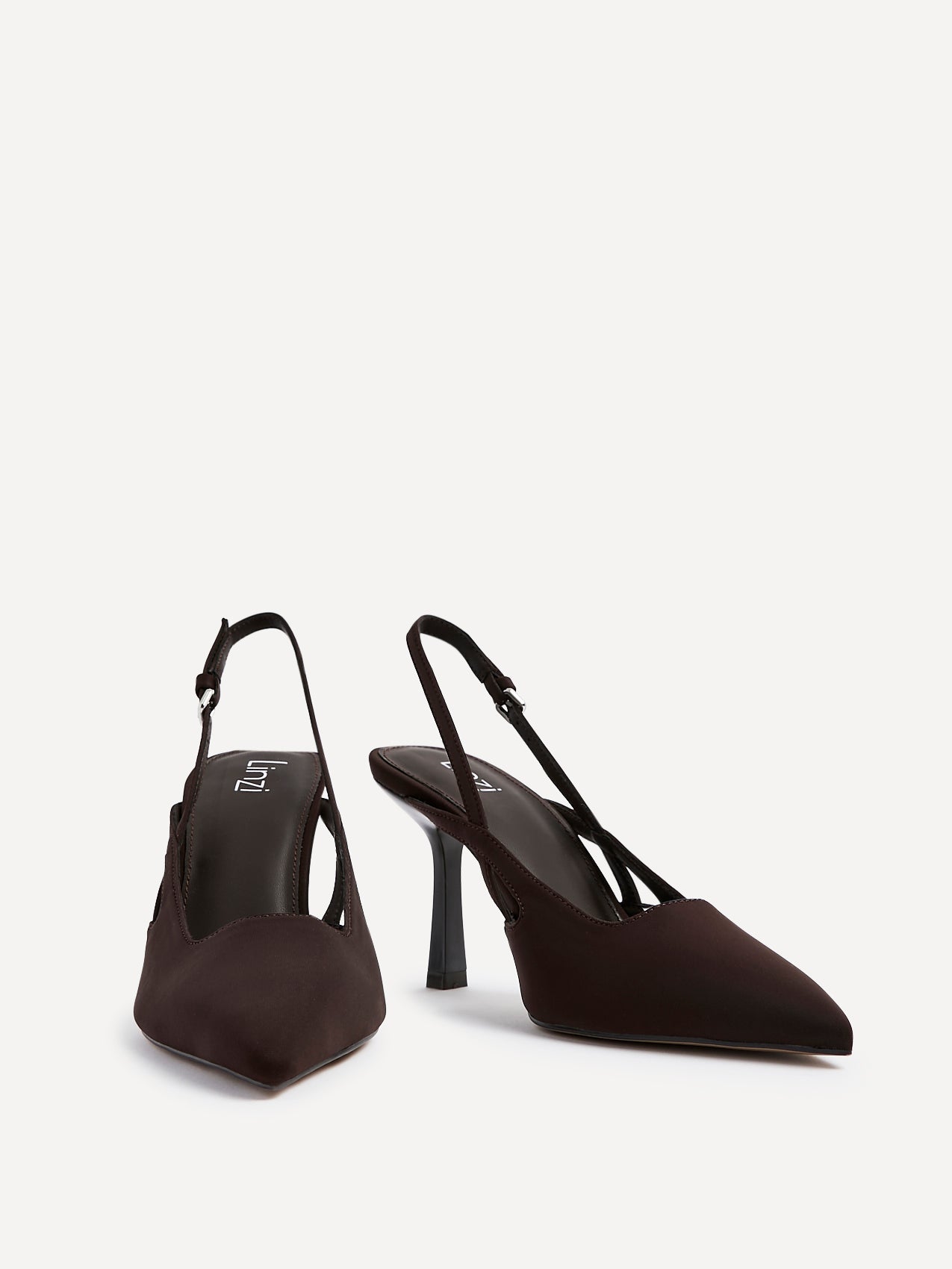 Rhea Brown Scuba Sling Back Court Heels