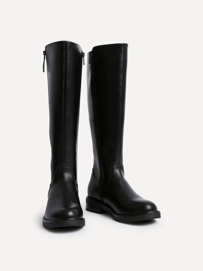 Roam Black Zip-Up Long Boots