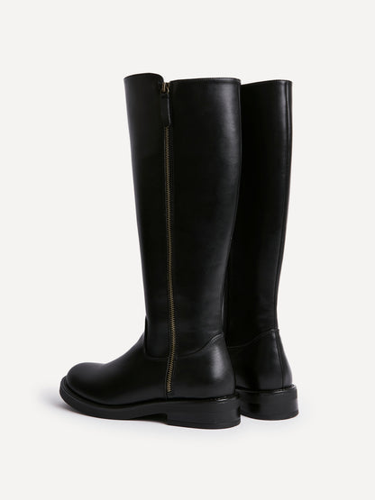 Roam Black Zip-Up Long Boots