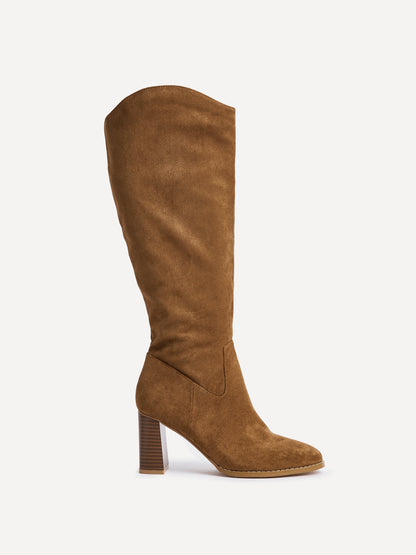 Rodeo Tan Western Long Block Heel Boots