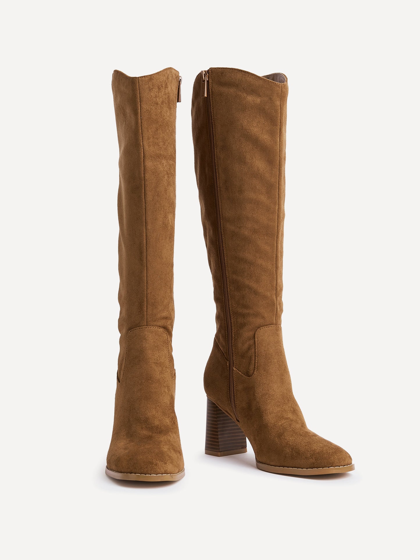 Rodeo Tan Western Long Block Heel Boots