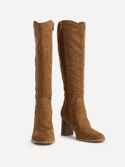 Rodeo Tan Western Long Block Heel Boots