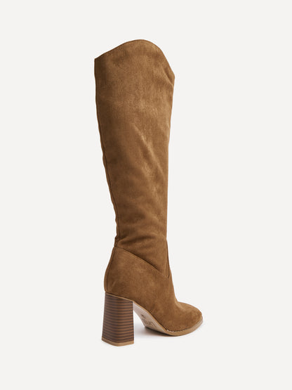 Rodeo Tan Western Long Block Heel Boots