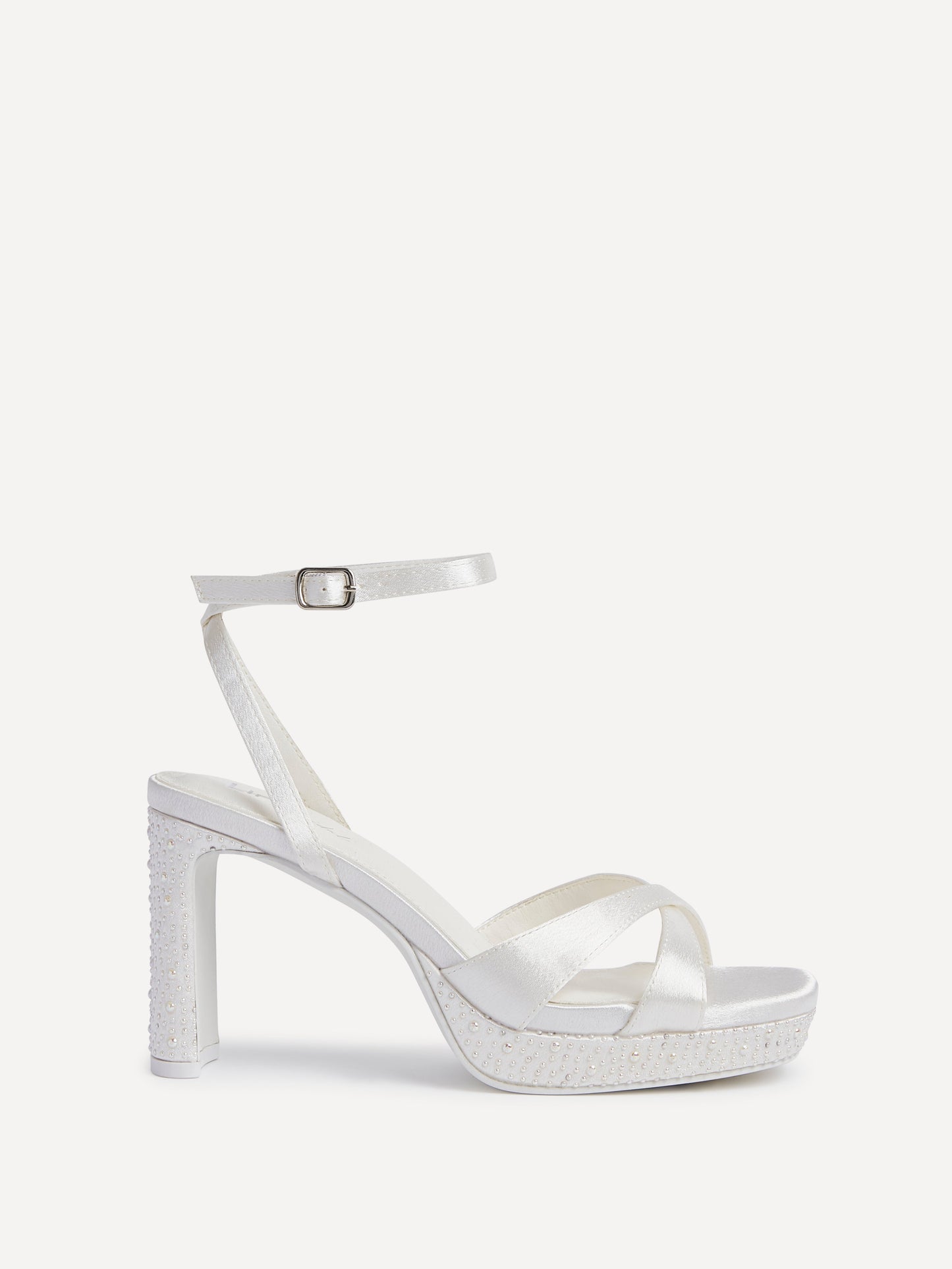 Romantica Bridal Ivory Satin Embellished Heels