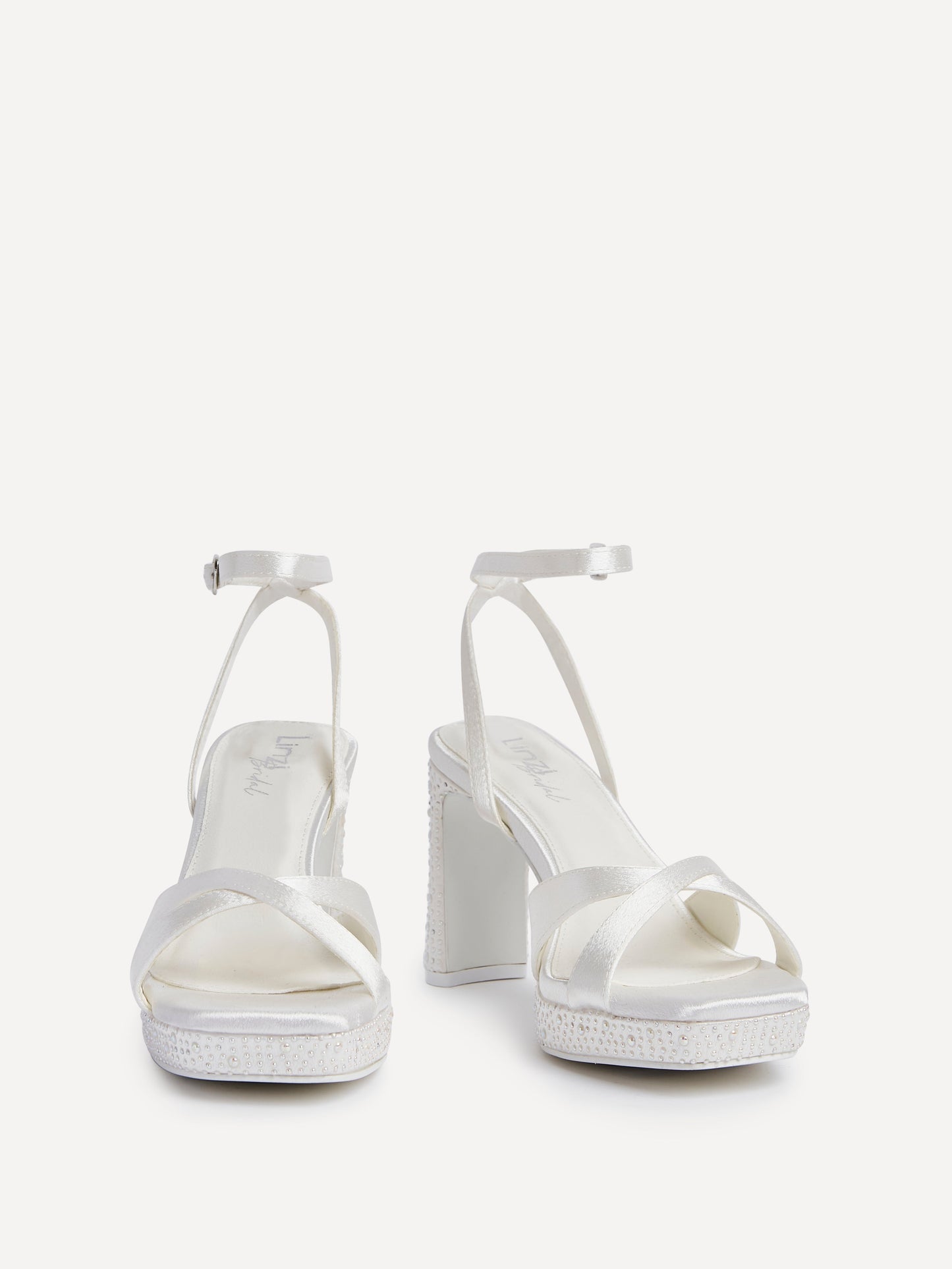 Romantica Bridal Ivory Satin Embellished Heels