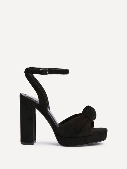 Ruba Black Knotted Platform Heels