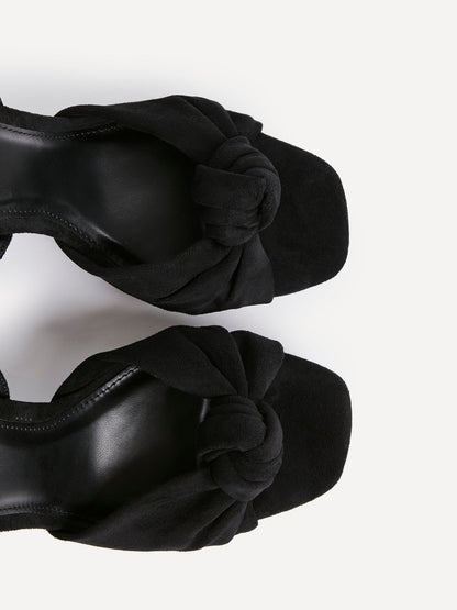 Ruba Black Knotted Platform Heels