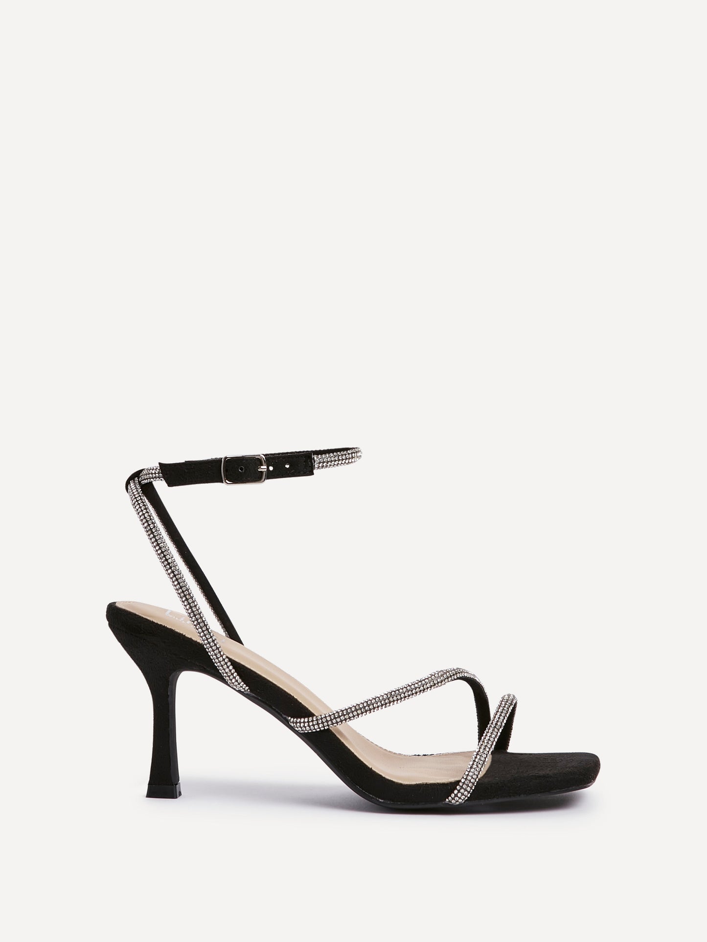 Ruma Wide Fit Black Diamante Heeled Sandals