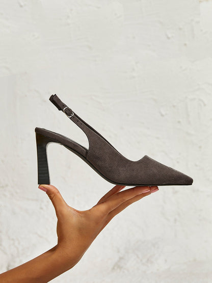 Saint Grey Slingback Court Heels