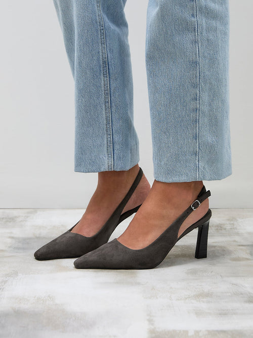 Saint Grey Slingback Court Heels