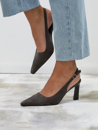 Saint Grey Slingback Court Heels