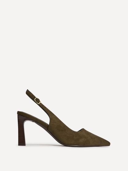 Saint Khaki Slingback Court Heels