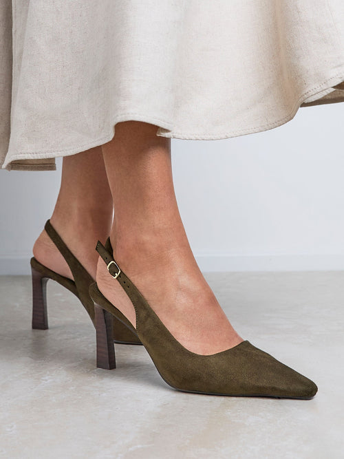 Saint Khaki Slingback Court Heels