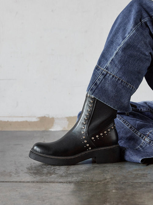 Optic Black Diamante Chelsea Boots