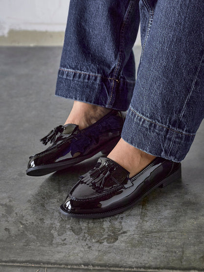 Kassidy Wide Fit Black Patent Loafers