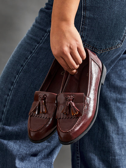 Rosemary Burgundy Faux Leather Loafers