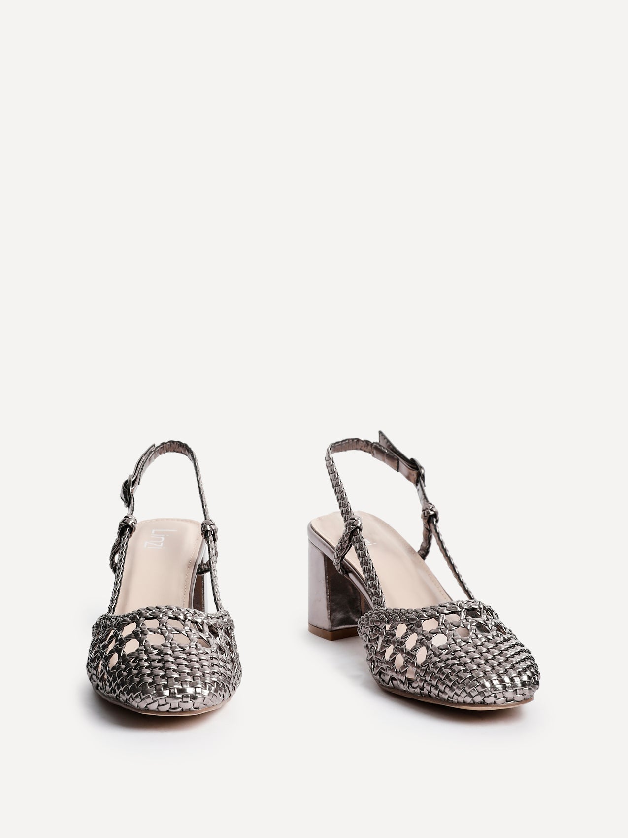 Sandria Pewter Handwoven Court Heels