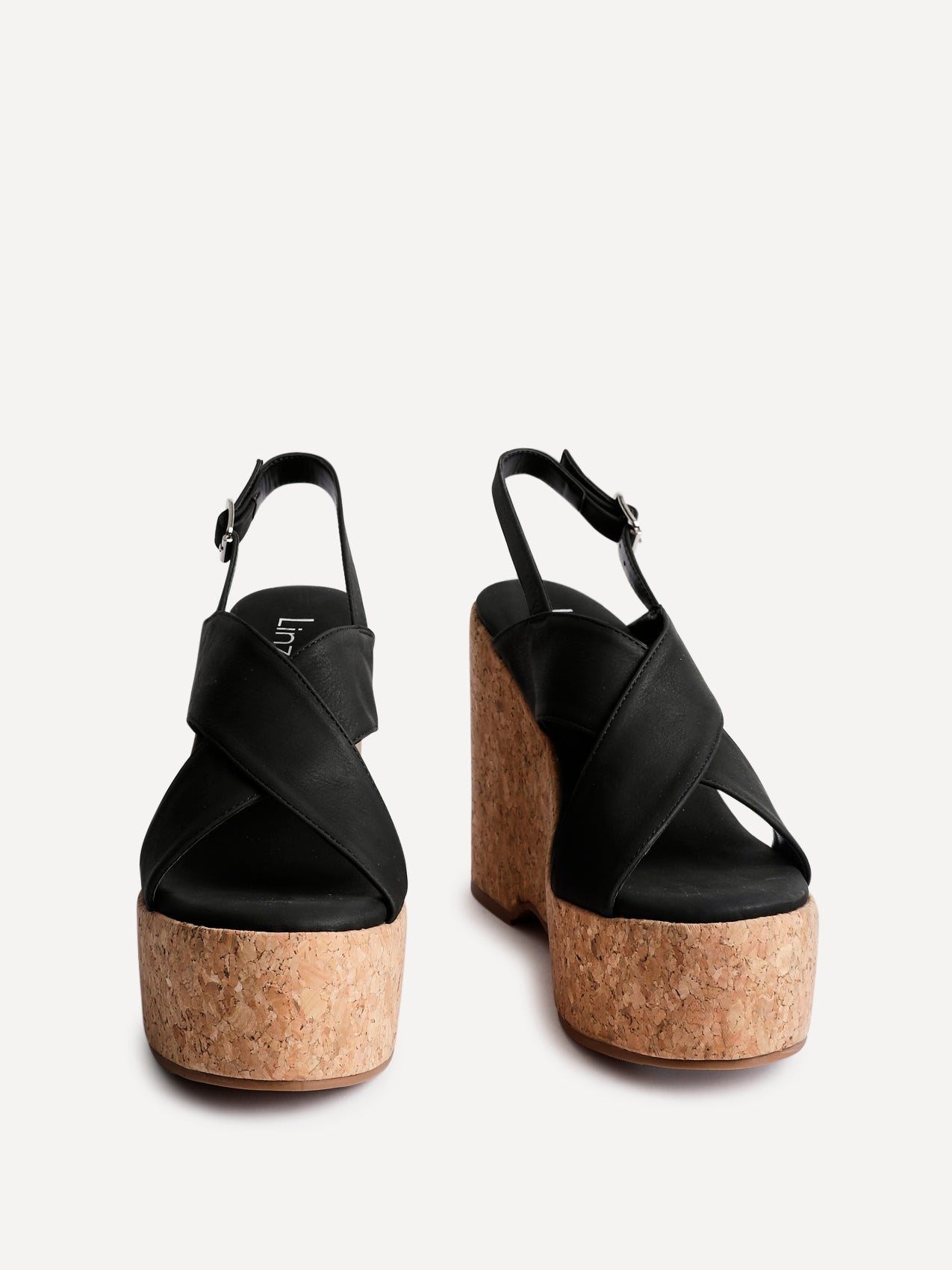 Santana Black Cork Wedges