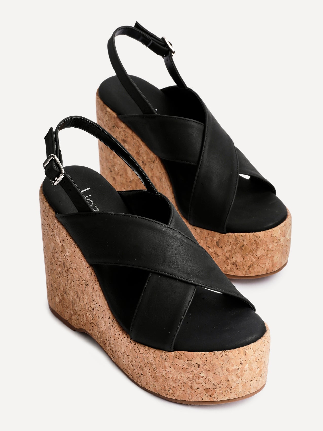 Santana Black Cork Wedges