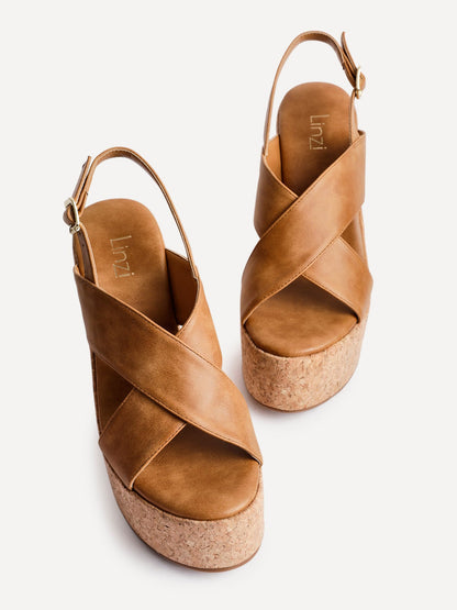 Santana Tan Cork Wedges