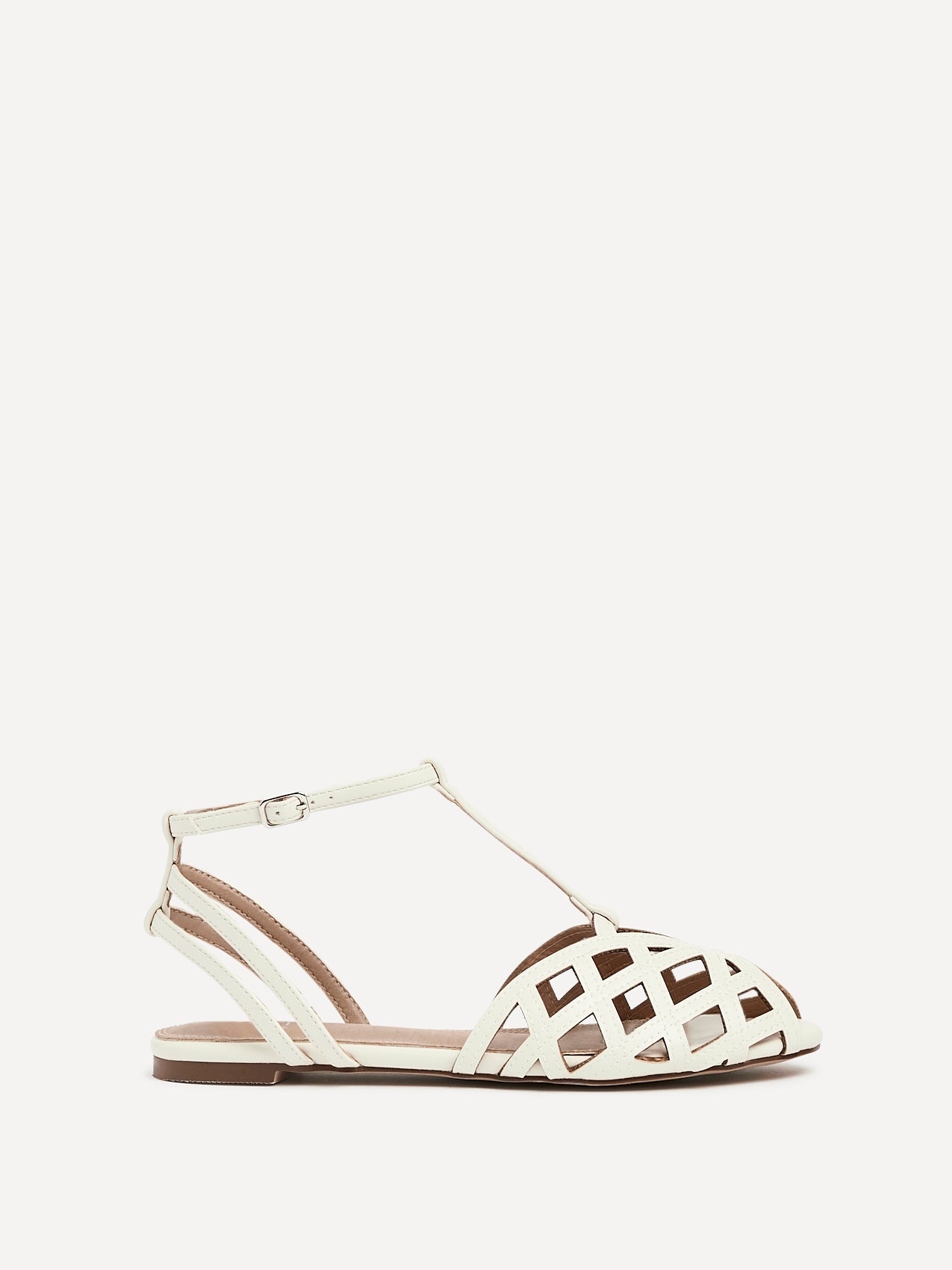 Santi Ivory Caged Flat Sandals