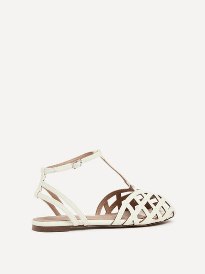 Santi Ivory Caged Flat Sandals