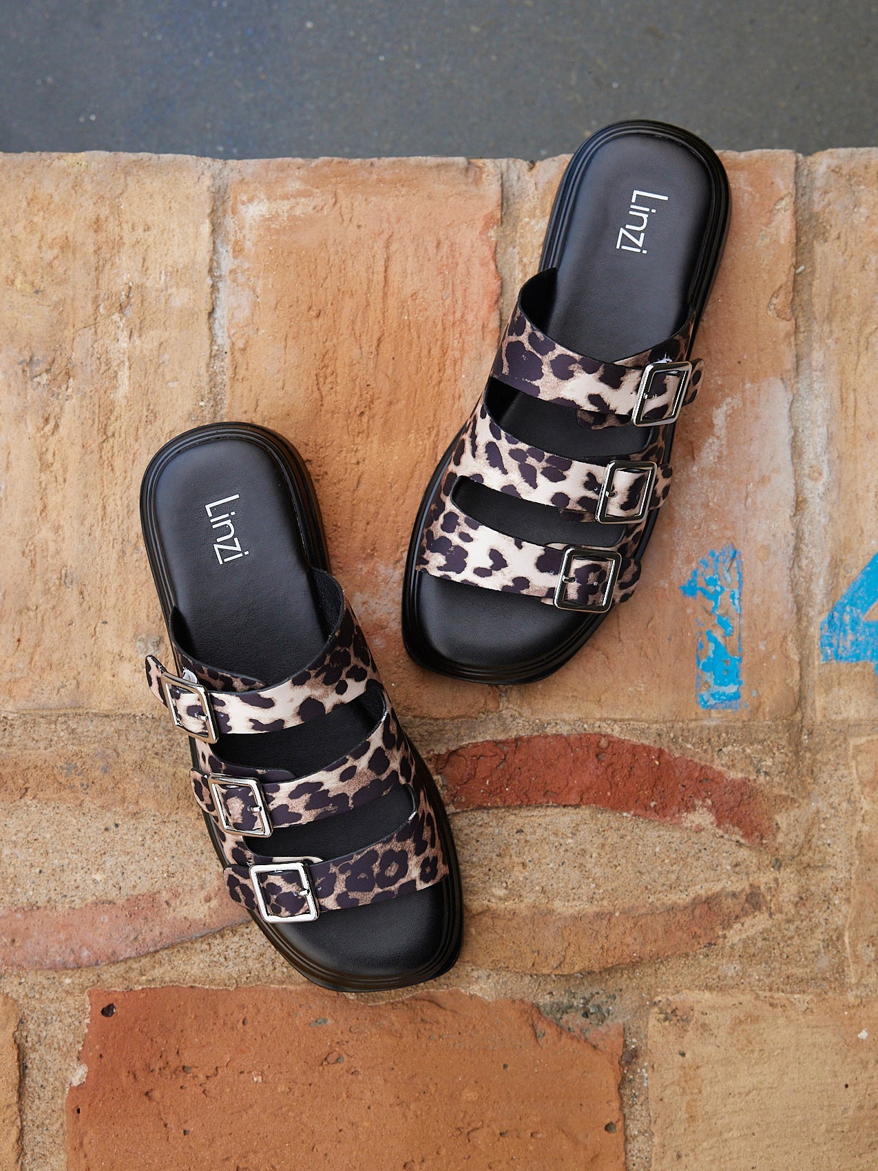 Satellite Leopard Print Flat Sandals
