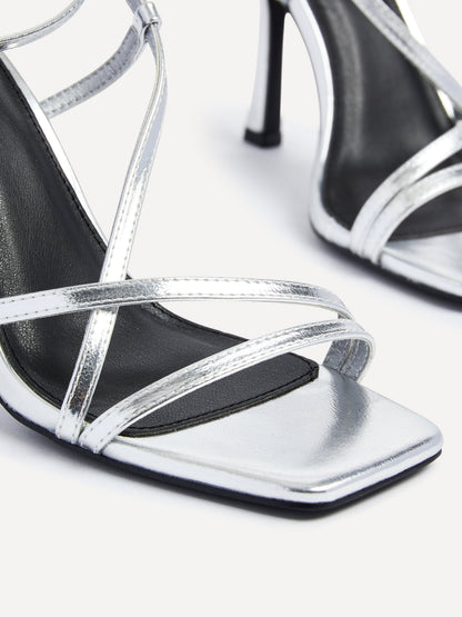 Savannah Silver Strappy Heels