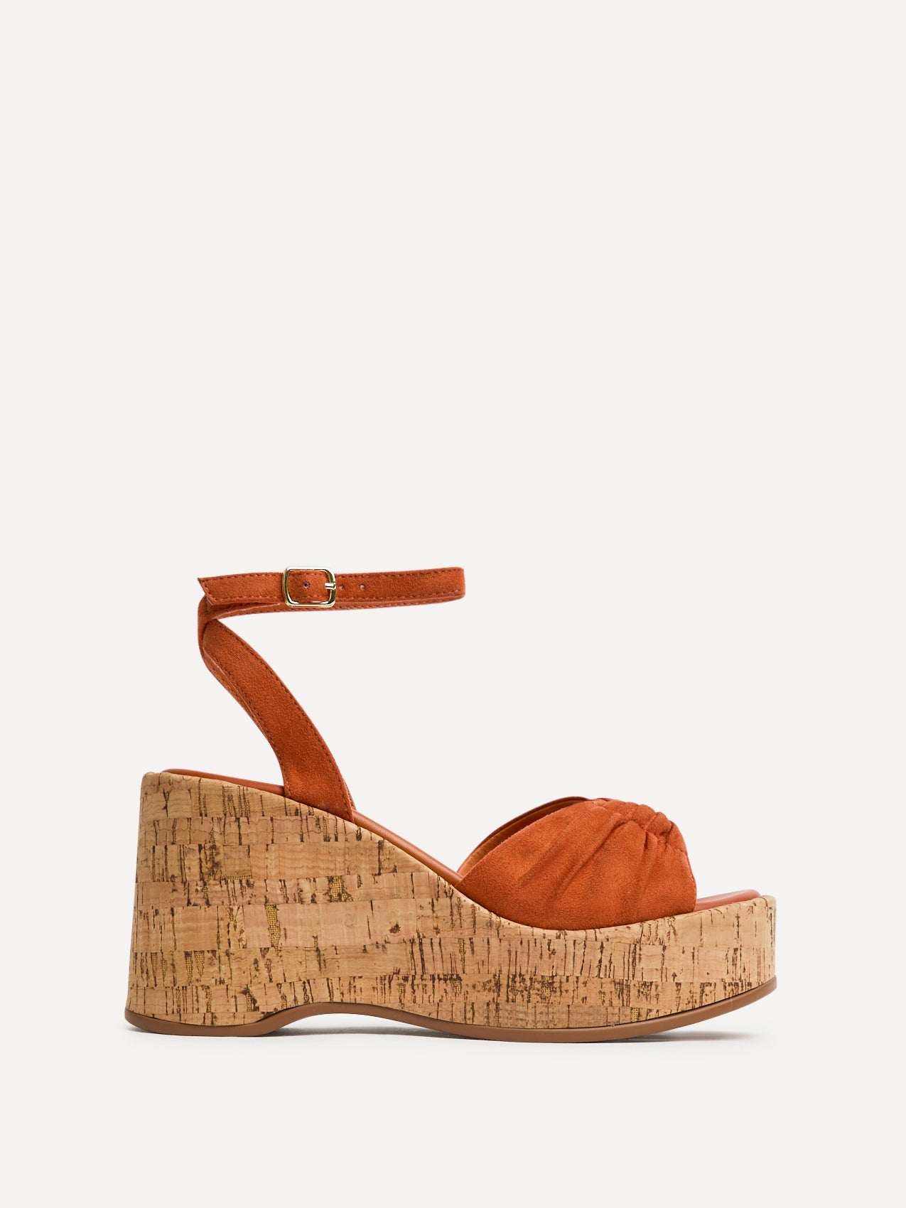 Saxon Rust Suede Wedge Sandals