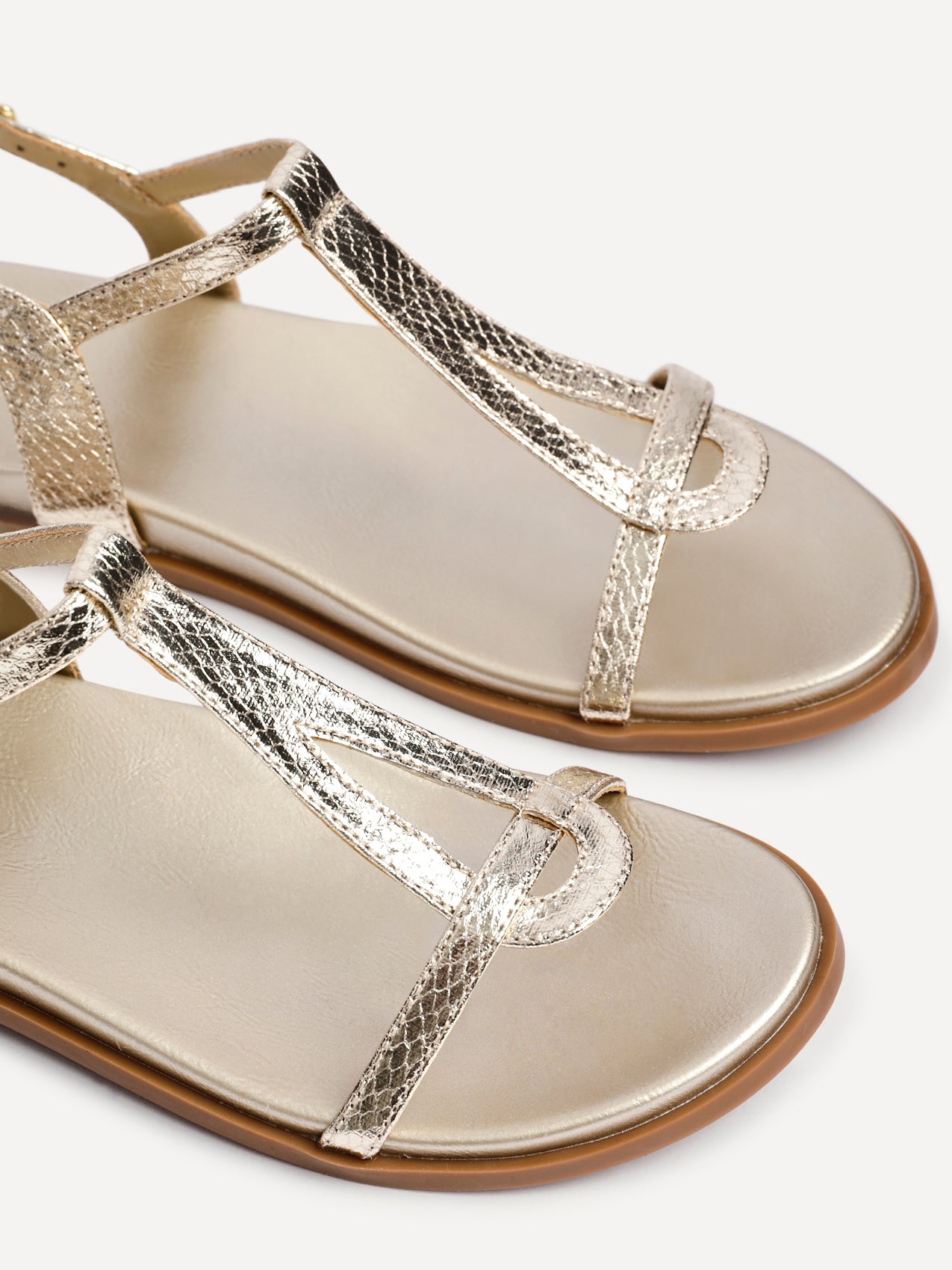 Saylor Gold T-Bar Sandals