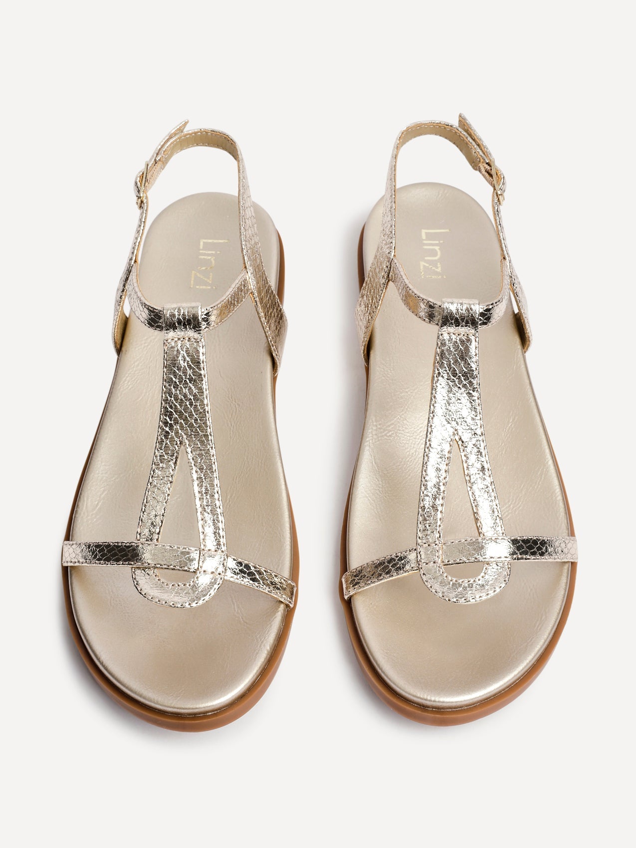 Saylor Gold T-Bar Sandals