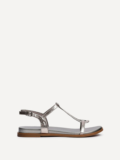 Saylor Pewter T-Bar Sandals