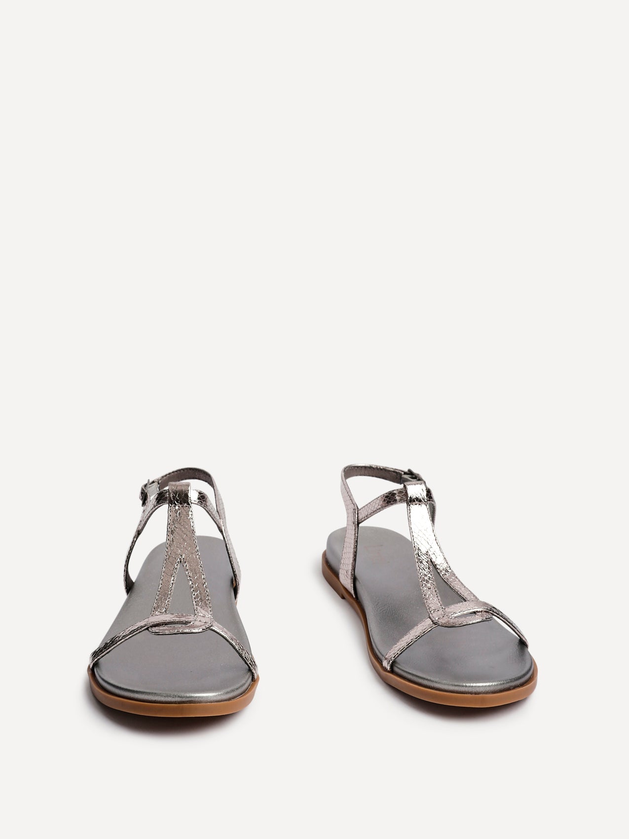 Saylor Pewter T-Bar Sandals
