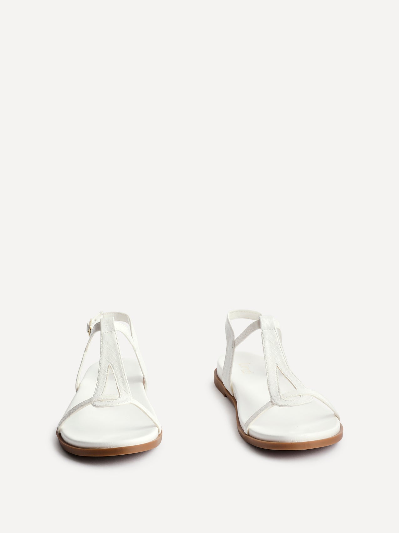 Saylor White T-Bar Sandals