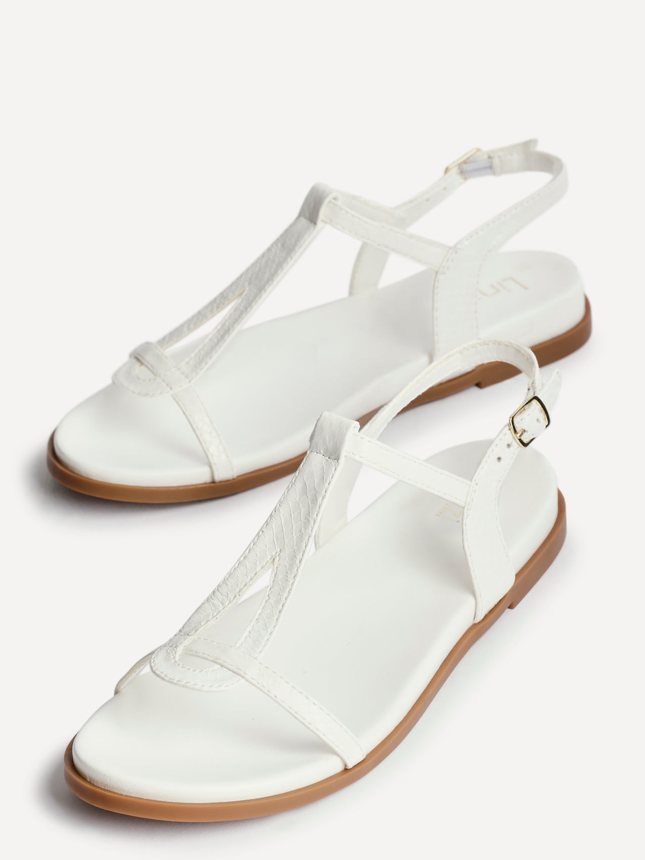 Saylor White T-Bar Sandals