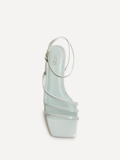 Scarlett Pale Blue Faux Leather Strappy Heels