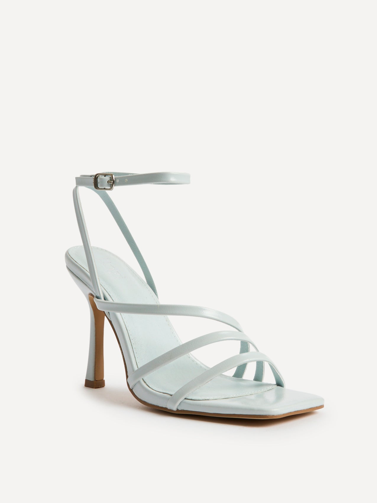 Scarlett Pale Blue Faux Leather Strappy Heels