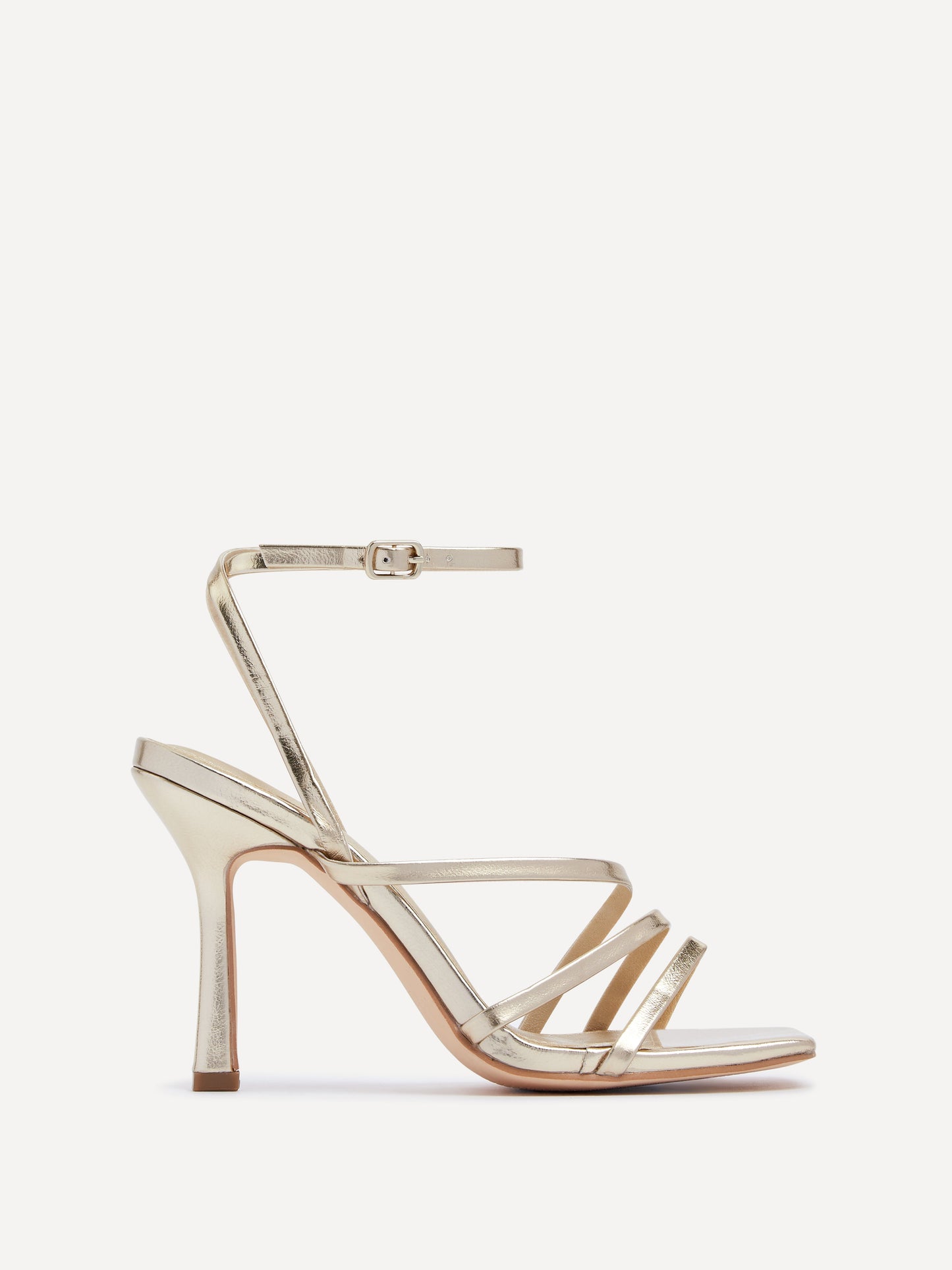 Scarlett Gold Faux Leather Strappy Heels