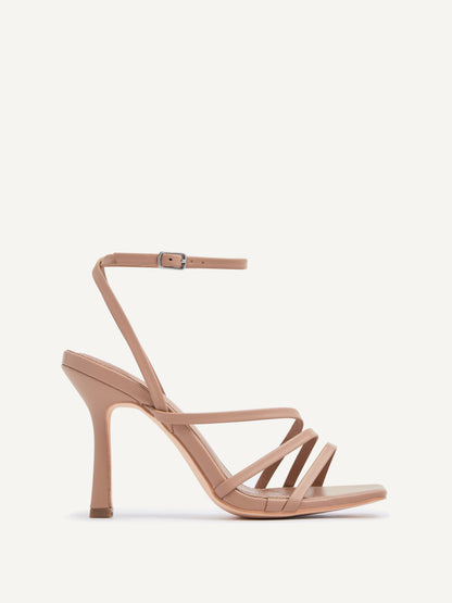 Scarlett Mocha Faux Leather Strappy Heels