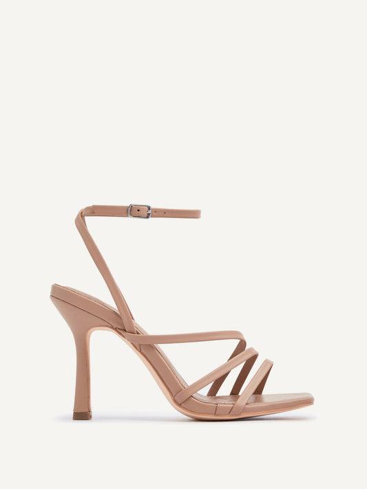 Scarlett Mocha Faux Leather Strappy Heels