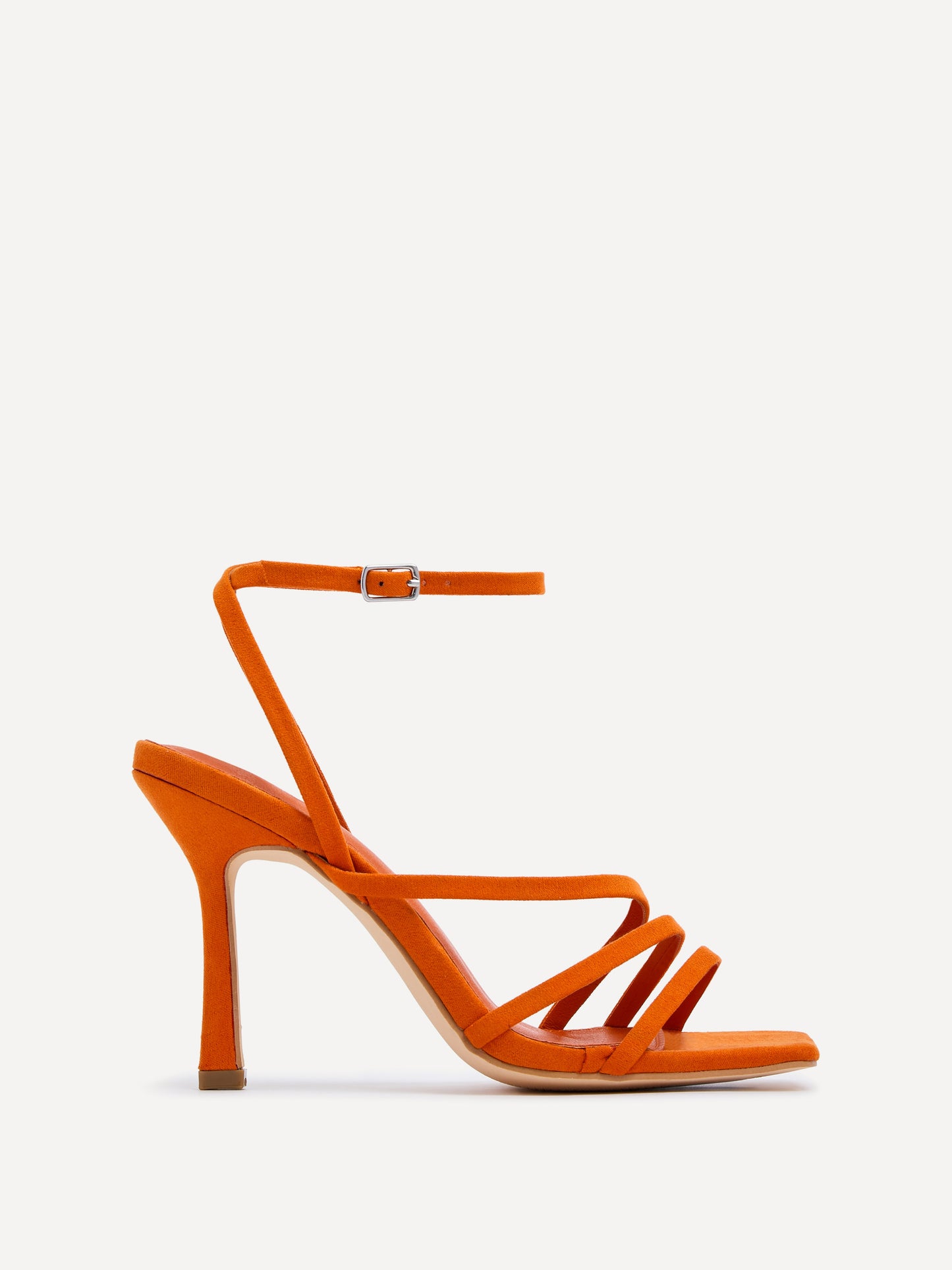 Scarlett Orange Faux Suede Strappy Heels