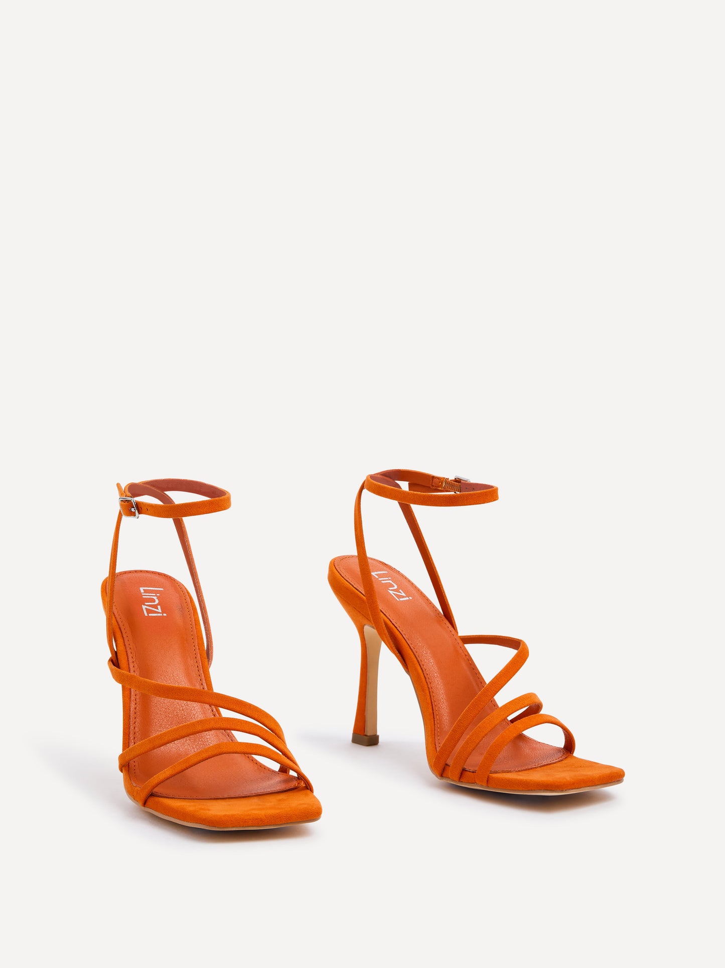 Scarlett Orange Faux Suede Strappy Heels