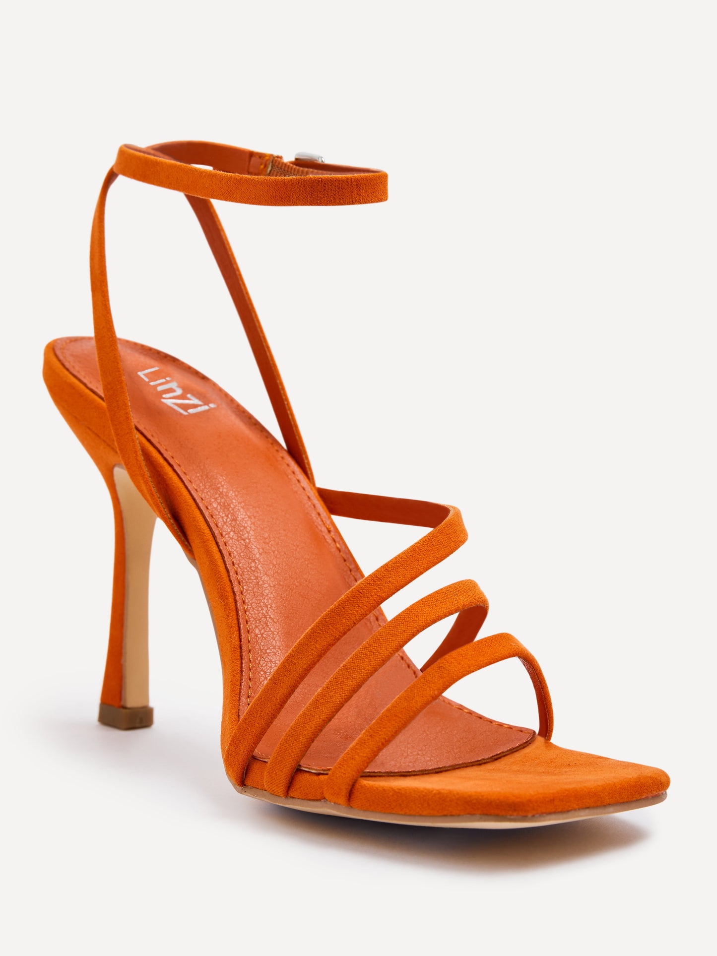 Scarlett Orange Faux Suede Strappy Heels