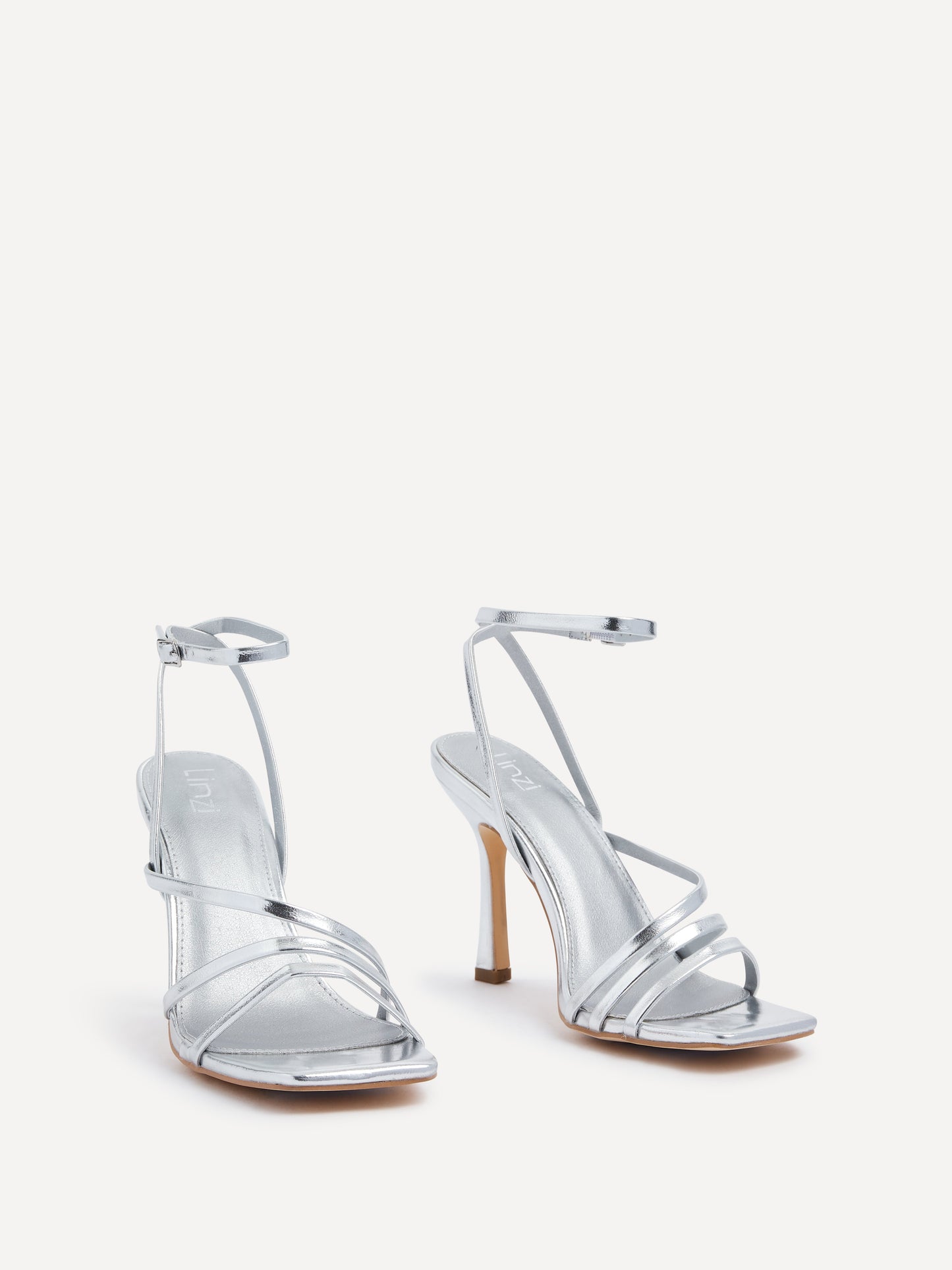 Scarlett Silver Faux Leather Strappy Heels