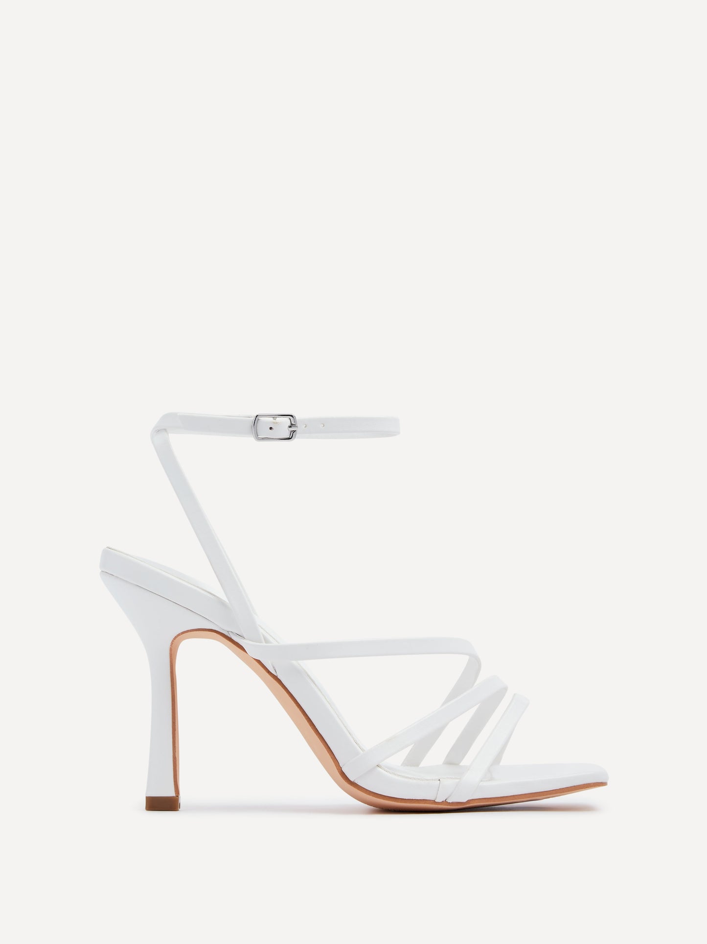 Scarlett Whtie Faux Leather Strappy Heels