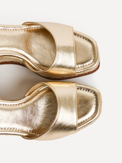 Scene Gold Wedge Sandals