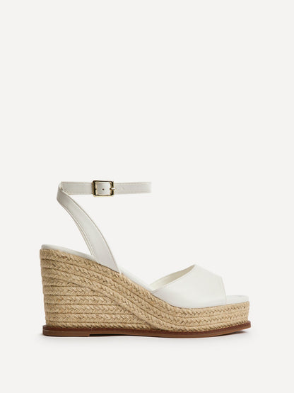 Scene White Wedge Sandals