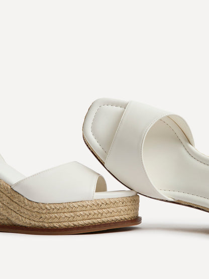Scene White Wedge Sandals